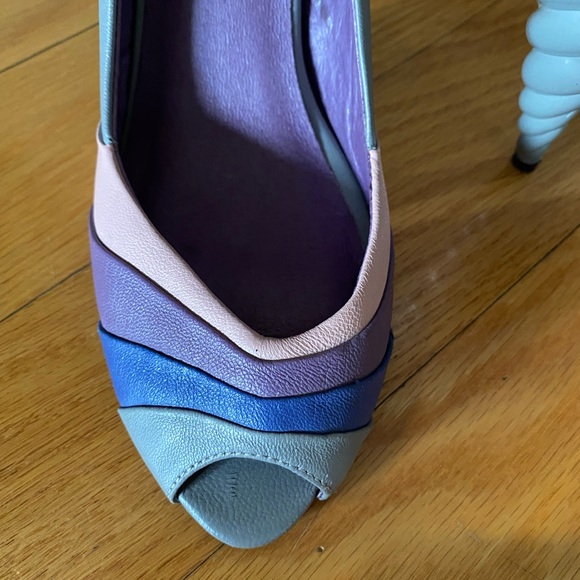 Jeffrey Campbell Purple and Pink Heels Peep-Toe Elegance - Picture 3 of 7